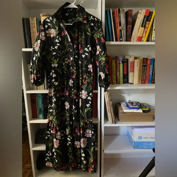 ANTHROPOLOGIE
Maeve The Bettina Tiered Midi Shirt Dress, Black - Picture 3 of 9